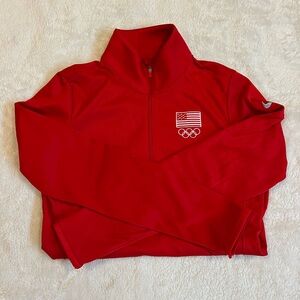Nike Red Olympic Quarter-Zip Pullover